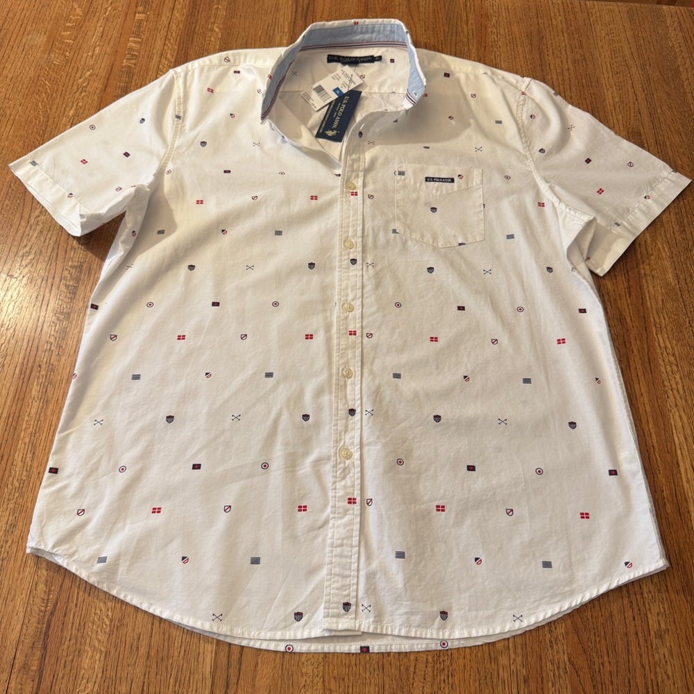NWT Men’s cotton button down shirt, retails for $50, size extra large